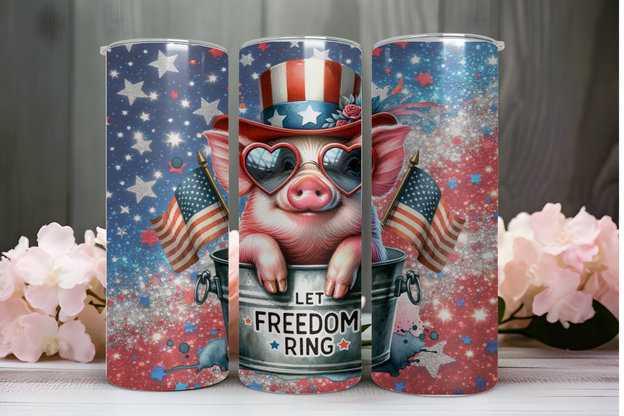 Piggy Patriotic Tumbler