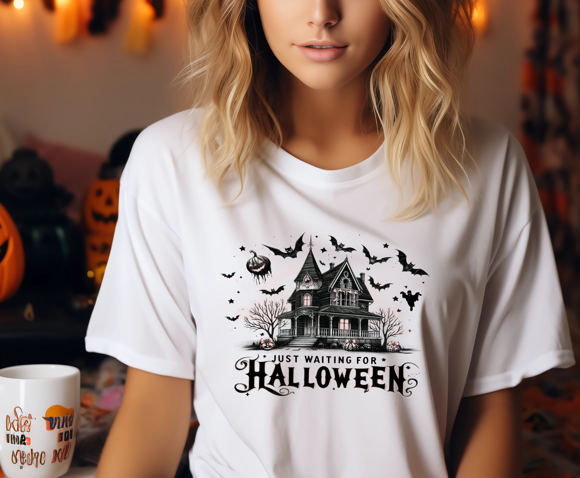 Halloween Haunted House - Adult T-Shirt