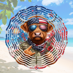 Load image into Gallery viewer, Patriotic Highland Cow - Wind Spinner
