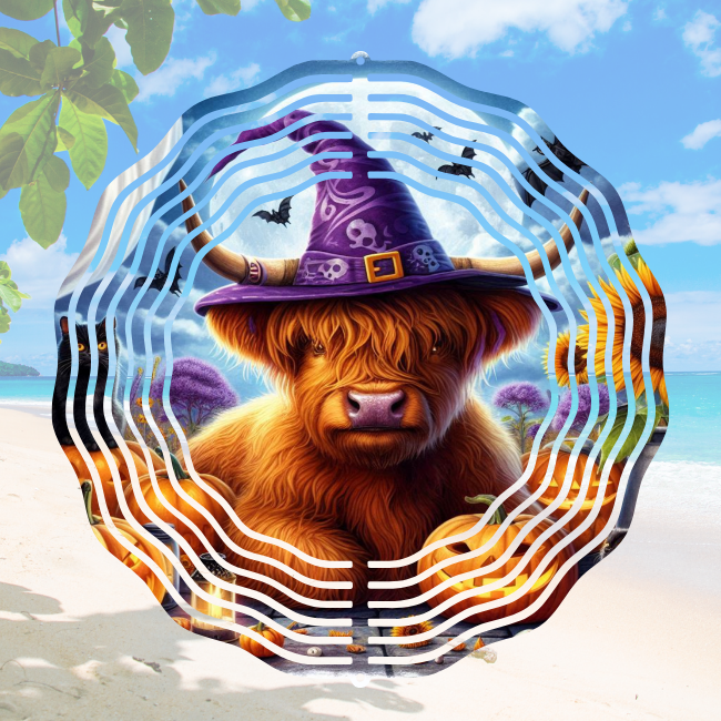 Halloween Highland Cow - Wind Spinner