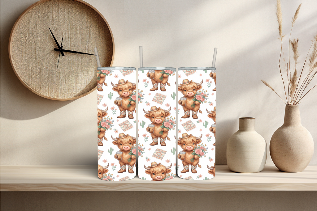 Highland Cow Iced Coffee - Tumbler Digital Download