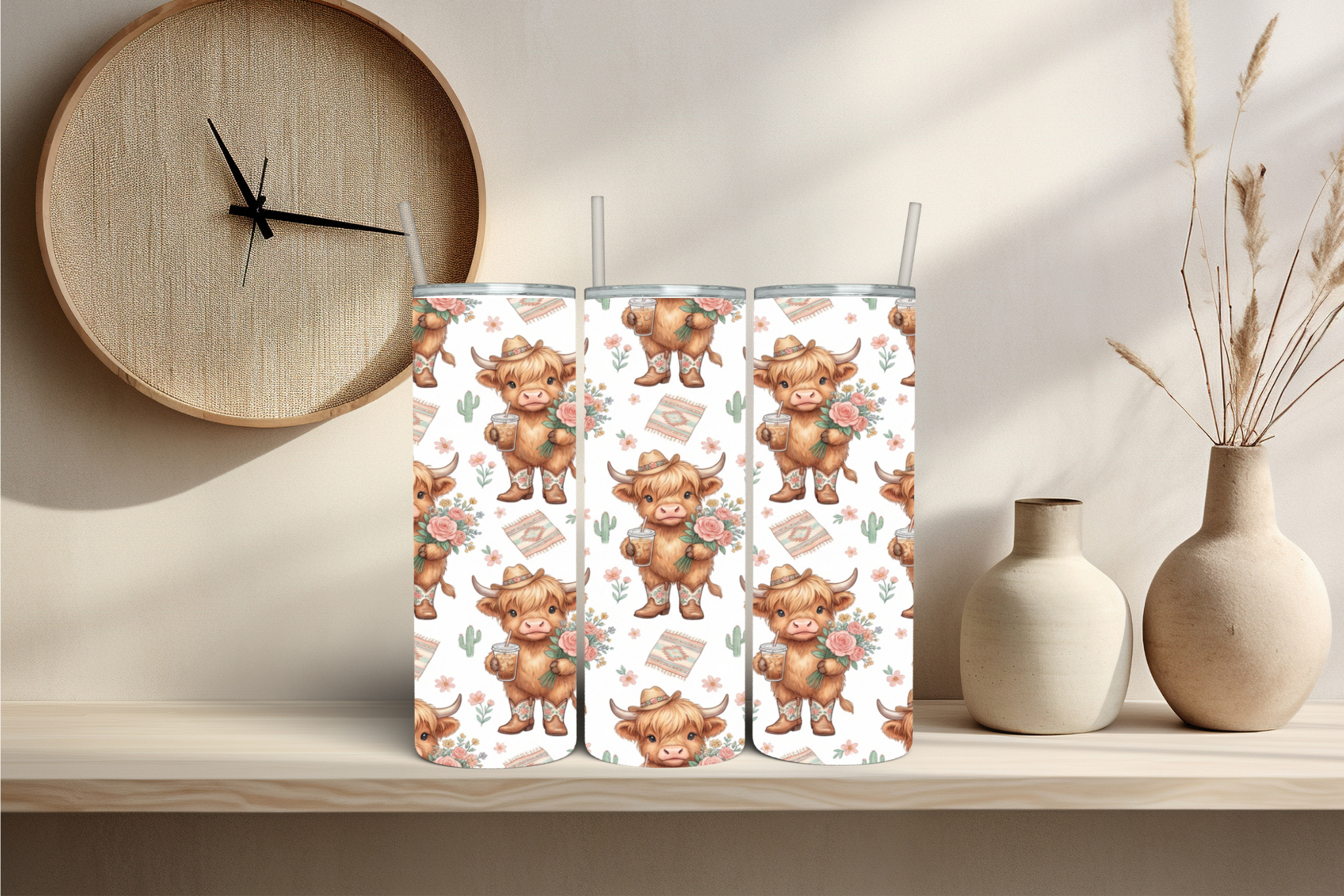 Highland Cow Iced Coffee - Tumbler Digital Download