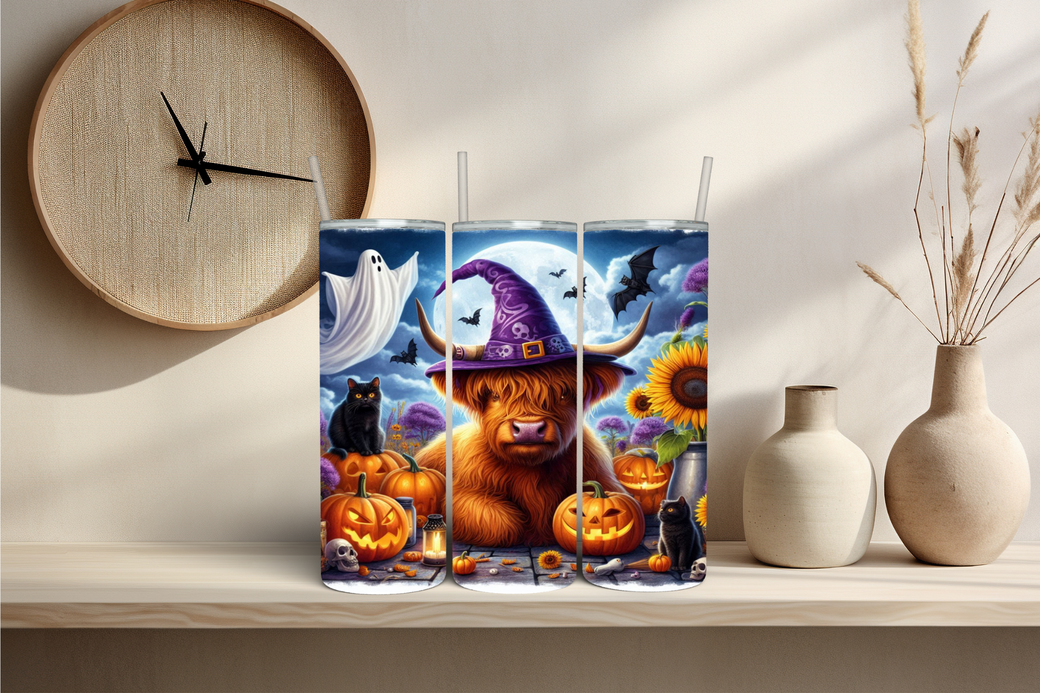 Halloween Highland Cow Tumbler