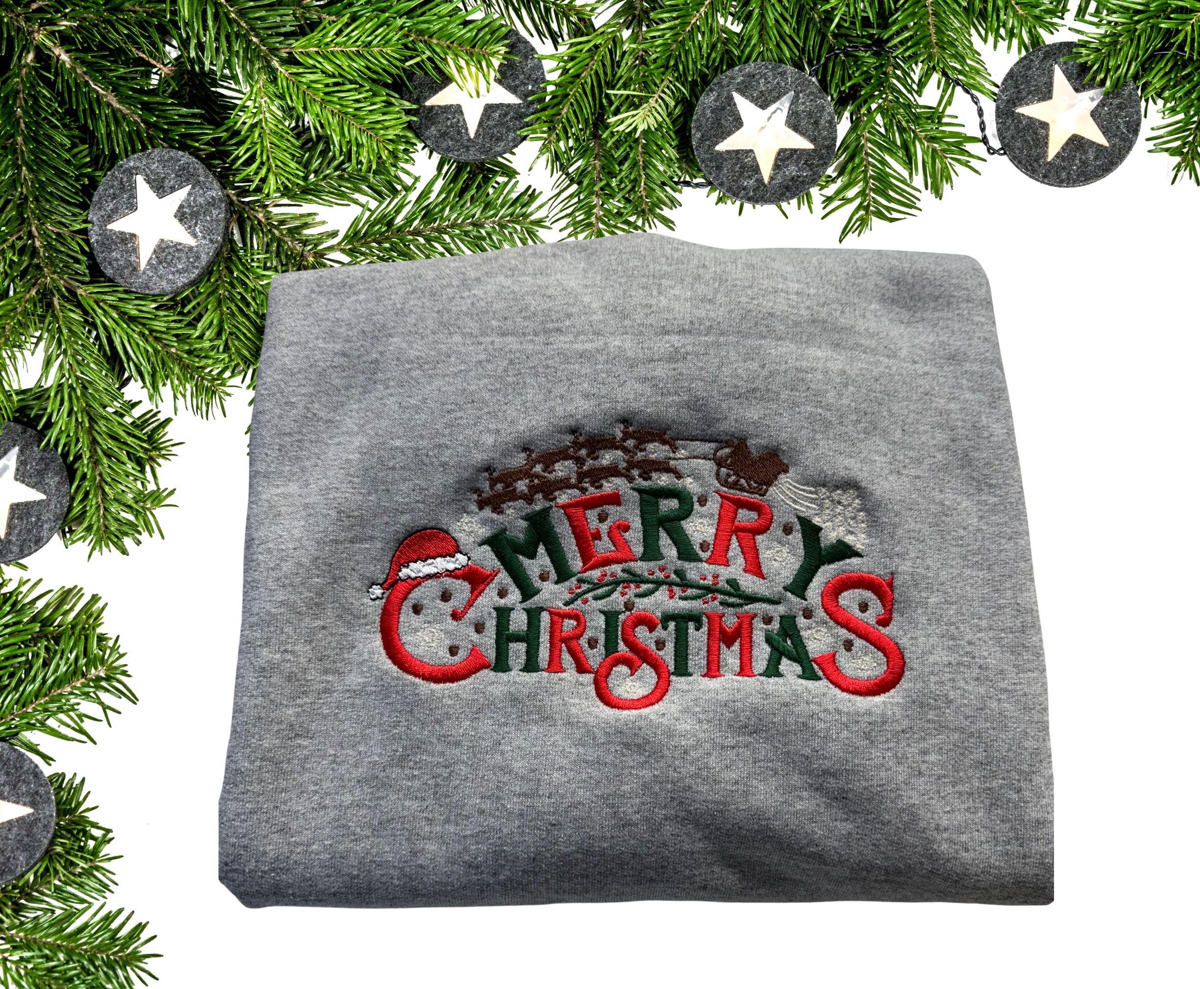 Merry Christmas - Crewneck Embroidery