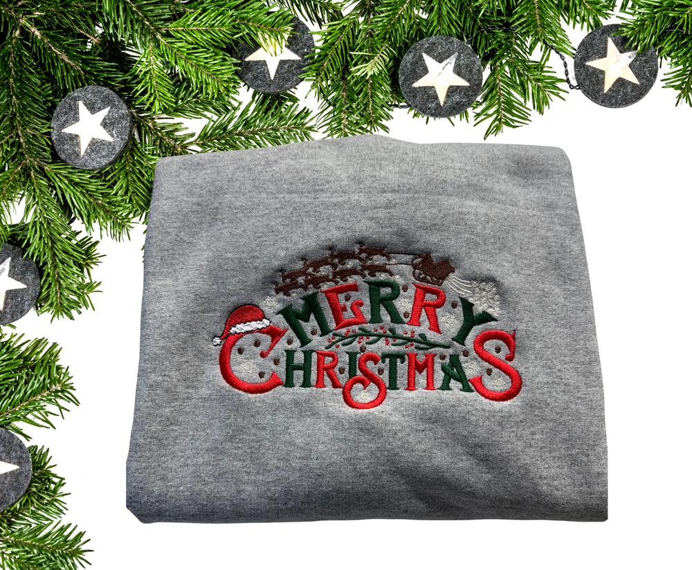 Merry Christmas -  Hoodie Embroidery