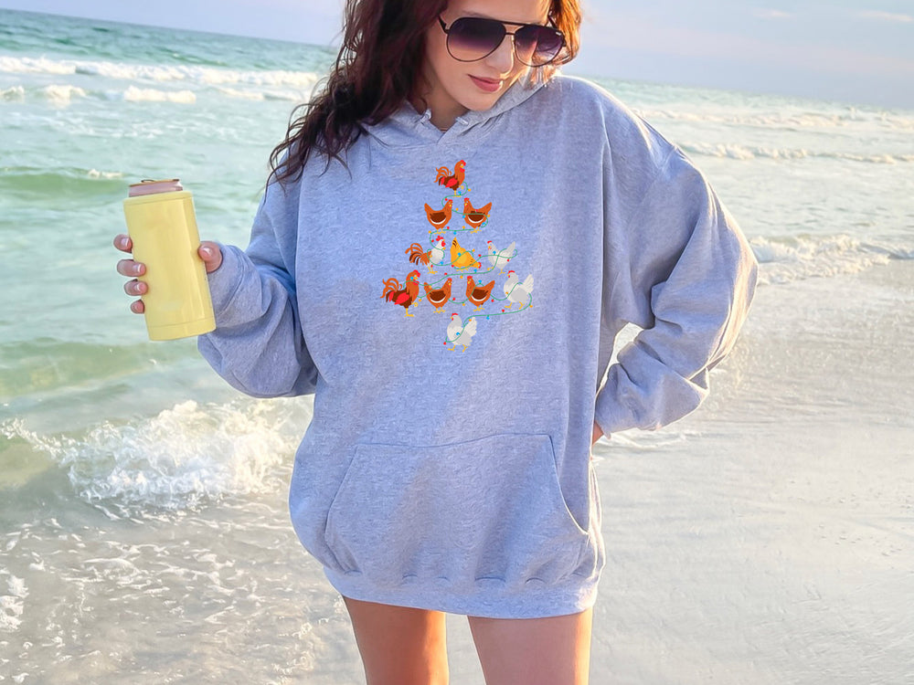 Christmas - Chickens Christmas Tree Crewneck