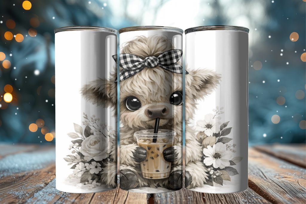 Highland Cow Ice Coffee - Tumbler Digital Download