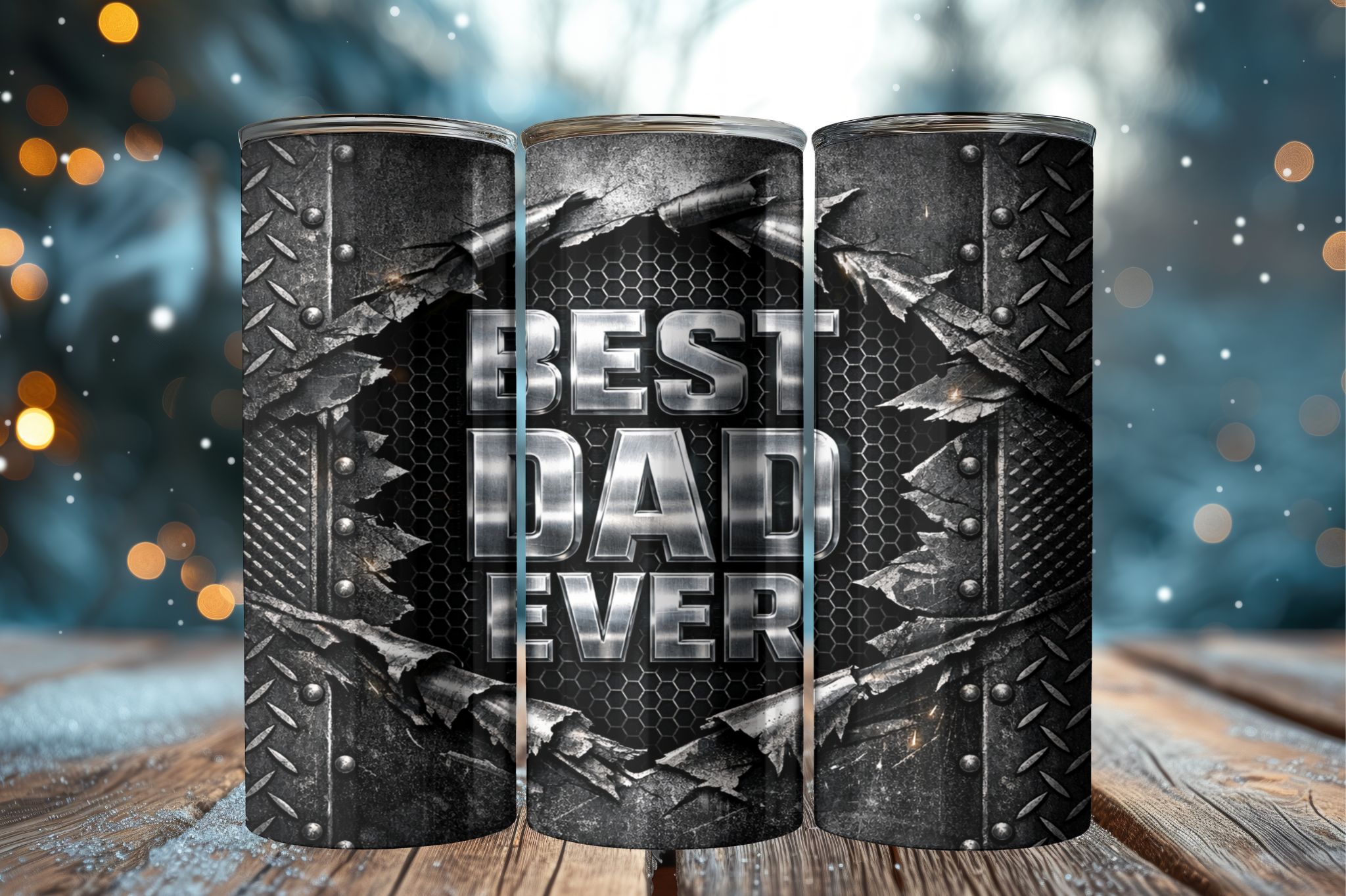 Best Dad Industrial Metal - Tumbler Digital Download