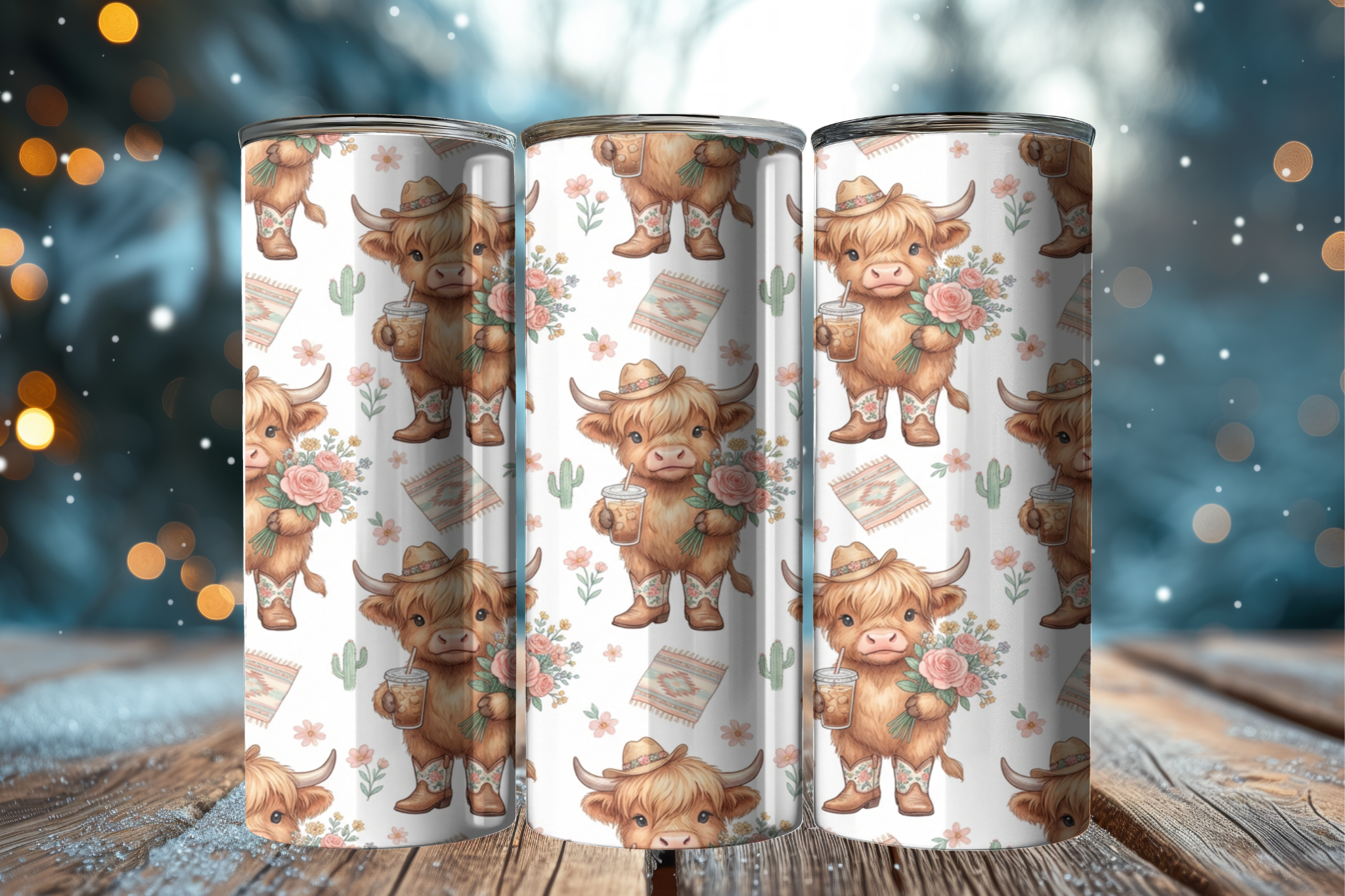 Highland Cow Iced Coffee - Tumbler Digital Download