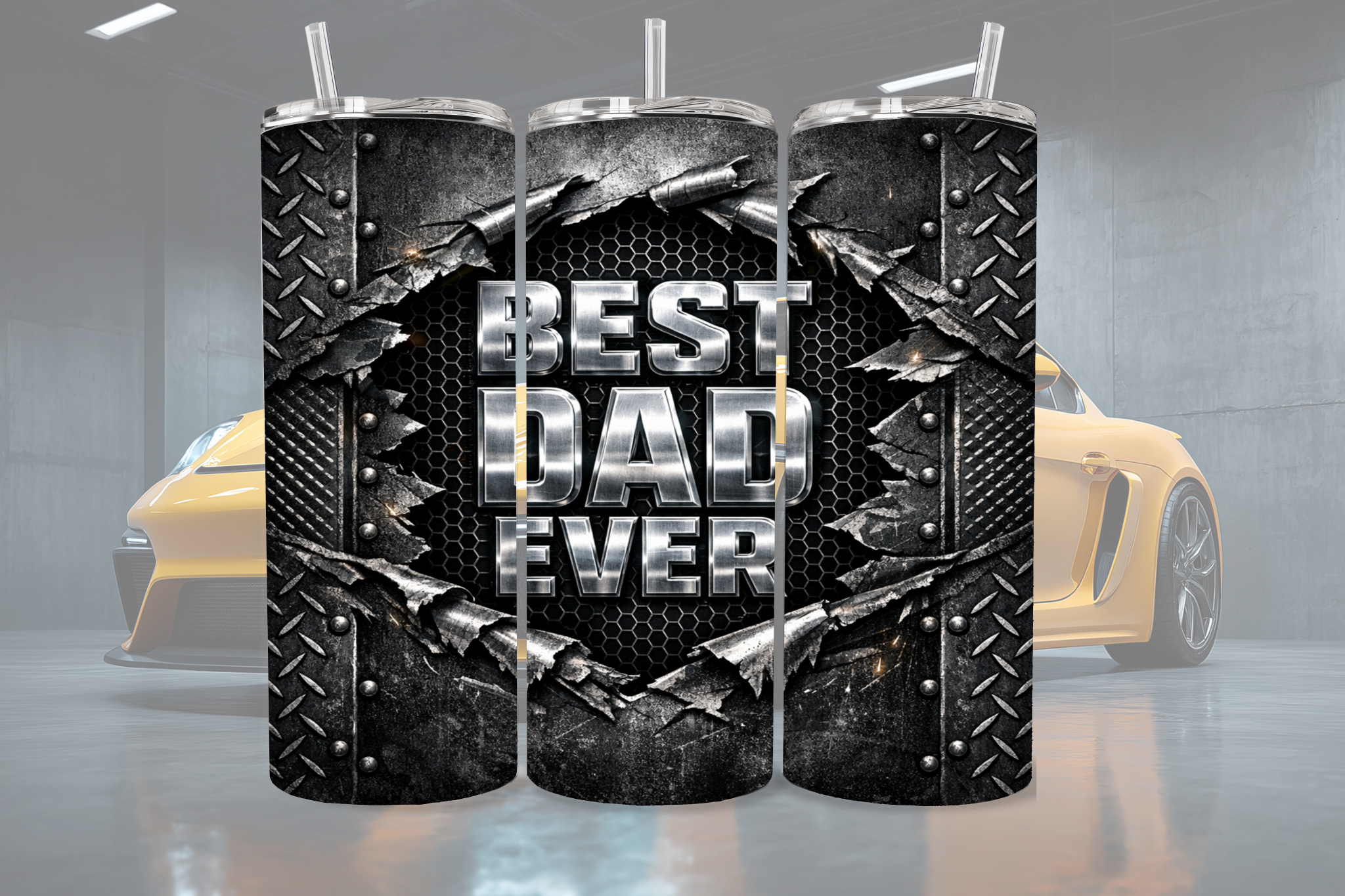 Best Dad Industrial Metal - Tumbler Digital Download