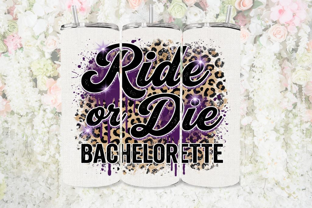 Ride or Die Purple Leopard - Tumbler Digital Download