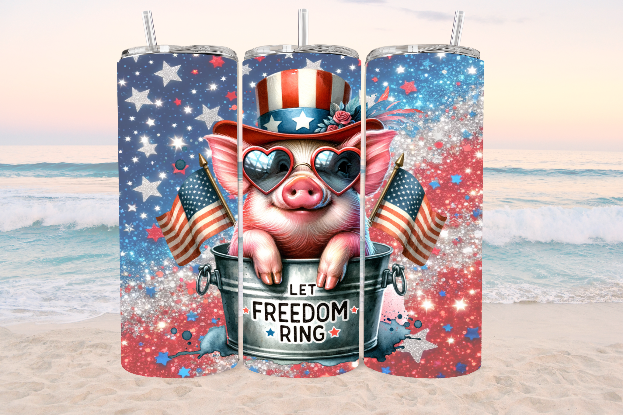 Piggy Patriotic Tumbler