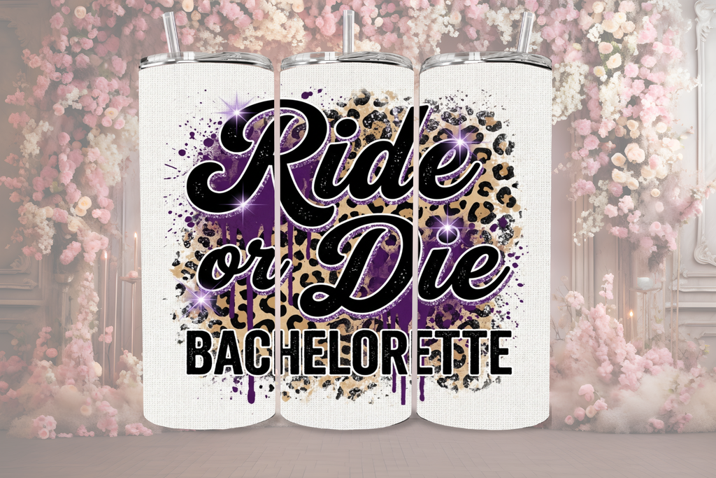 Ride or Die Purple Leopard - Tumbler Digital Download