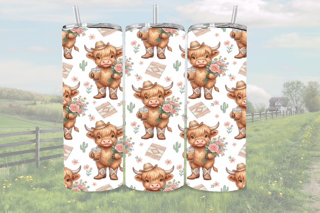 Highland Cow Iced Coffee - Tumbler Digital Download