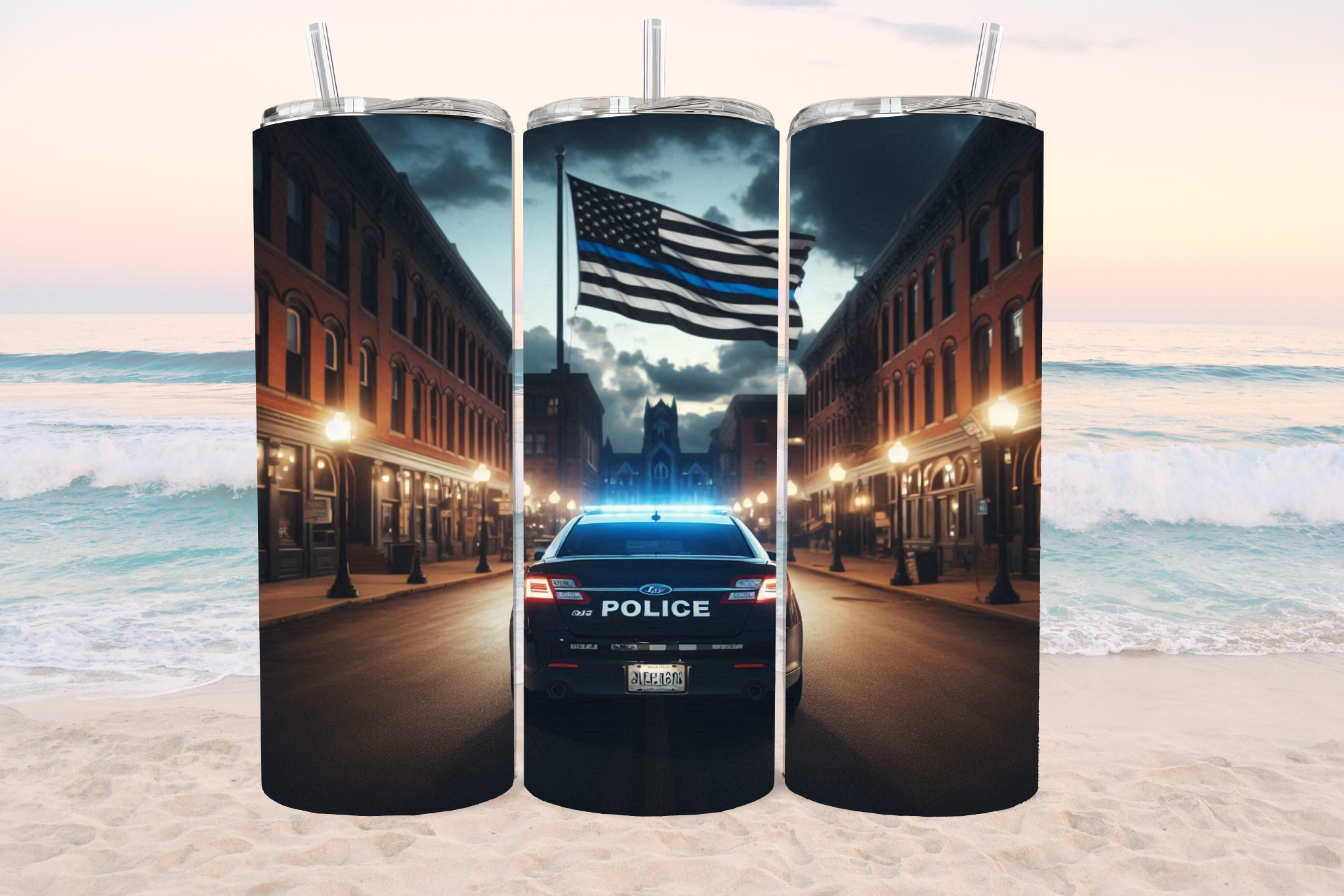 Thin Blue Line Police Tumbler