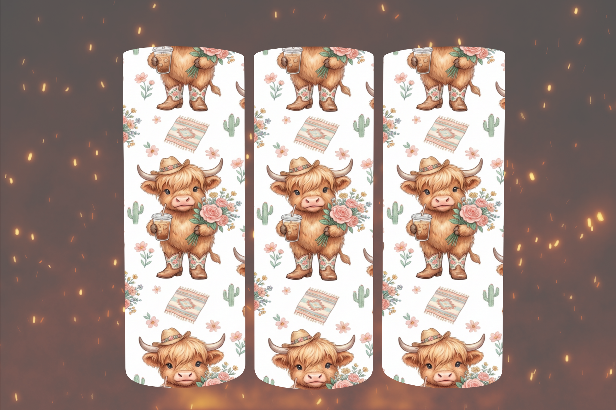 Highland Cow Iced Coffee - Tumbler Digital Download