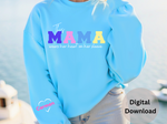 Load image into Gallery viewer, This Mama Wears Her Heart On Her Sleeve Sublimation PNG  - Digital Download
