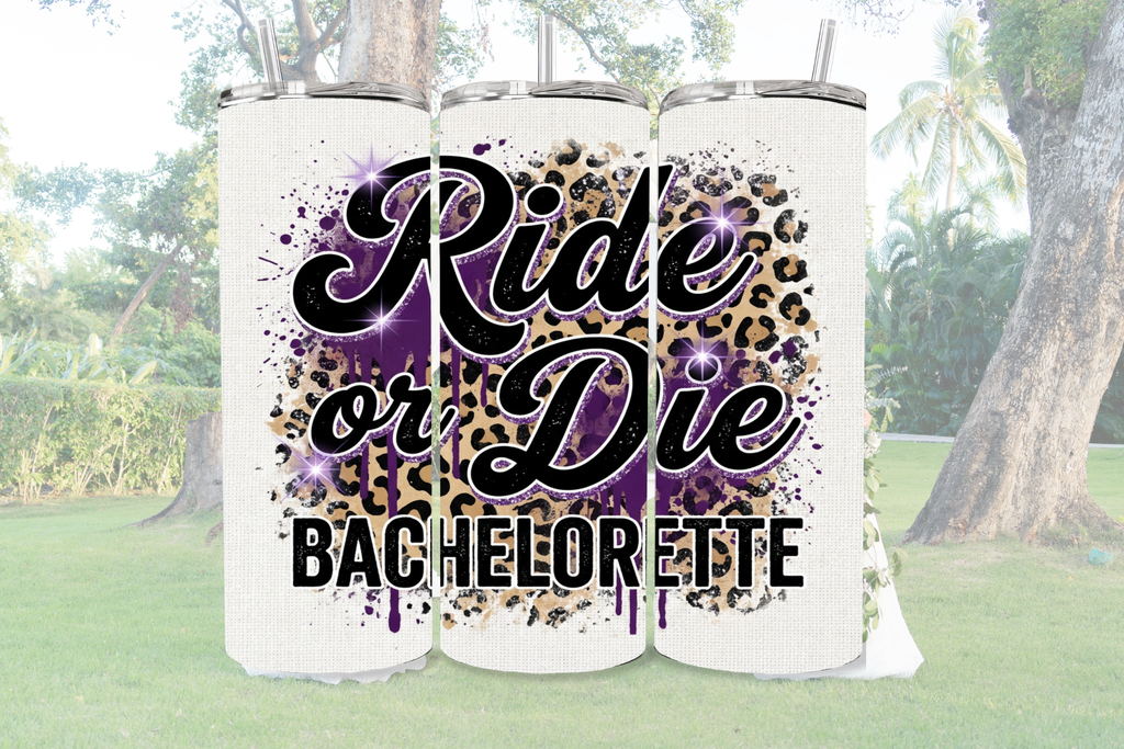 Ride or Die Purple Leopard - Tumbler Digital Download