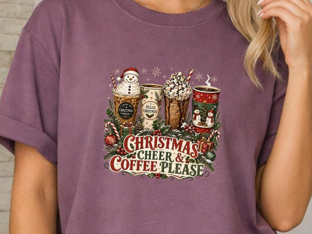 Christmas Cheer and Coffee Please - PNG Digital Download