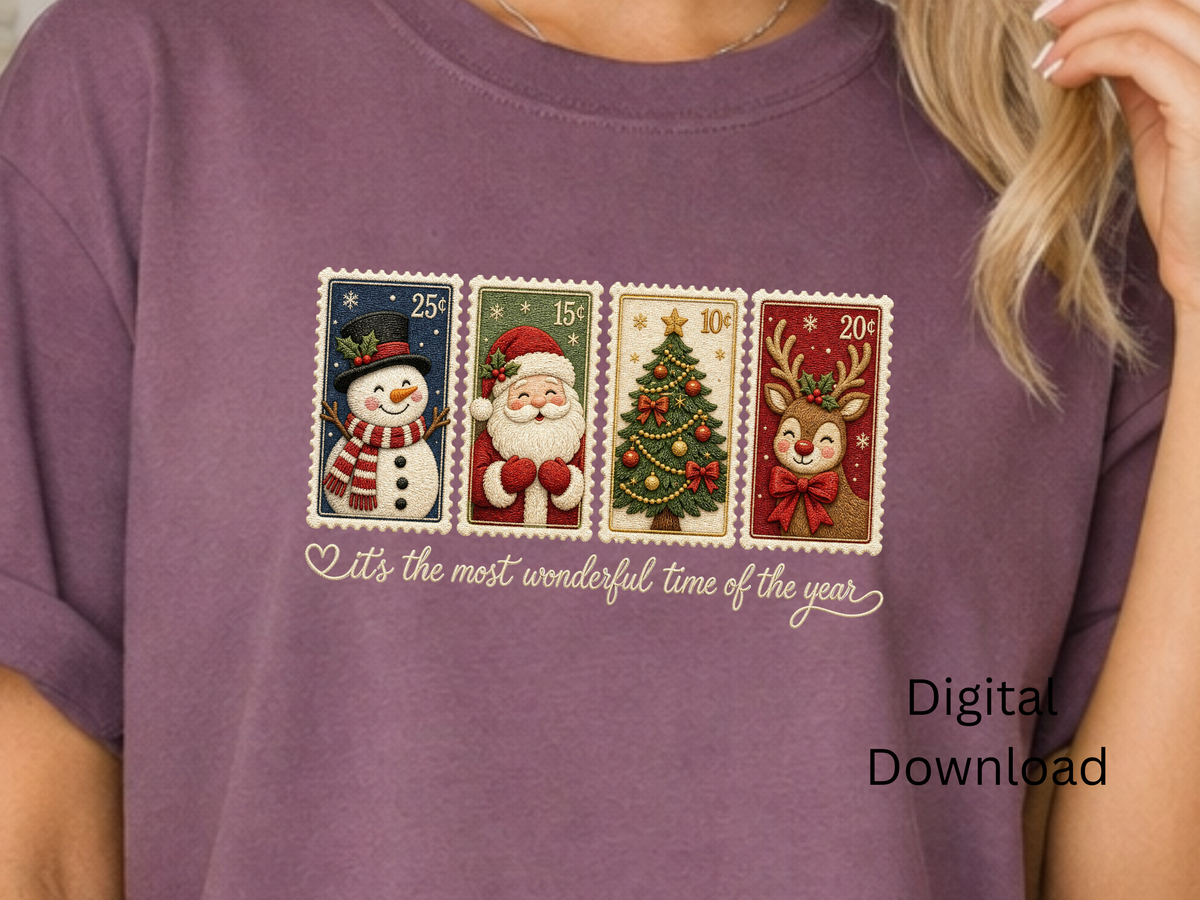 Tangled Up in Christmas Cheer Santa & Snowman - PNG Digital Download