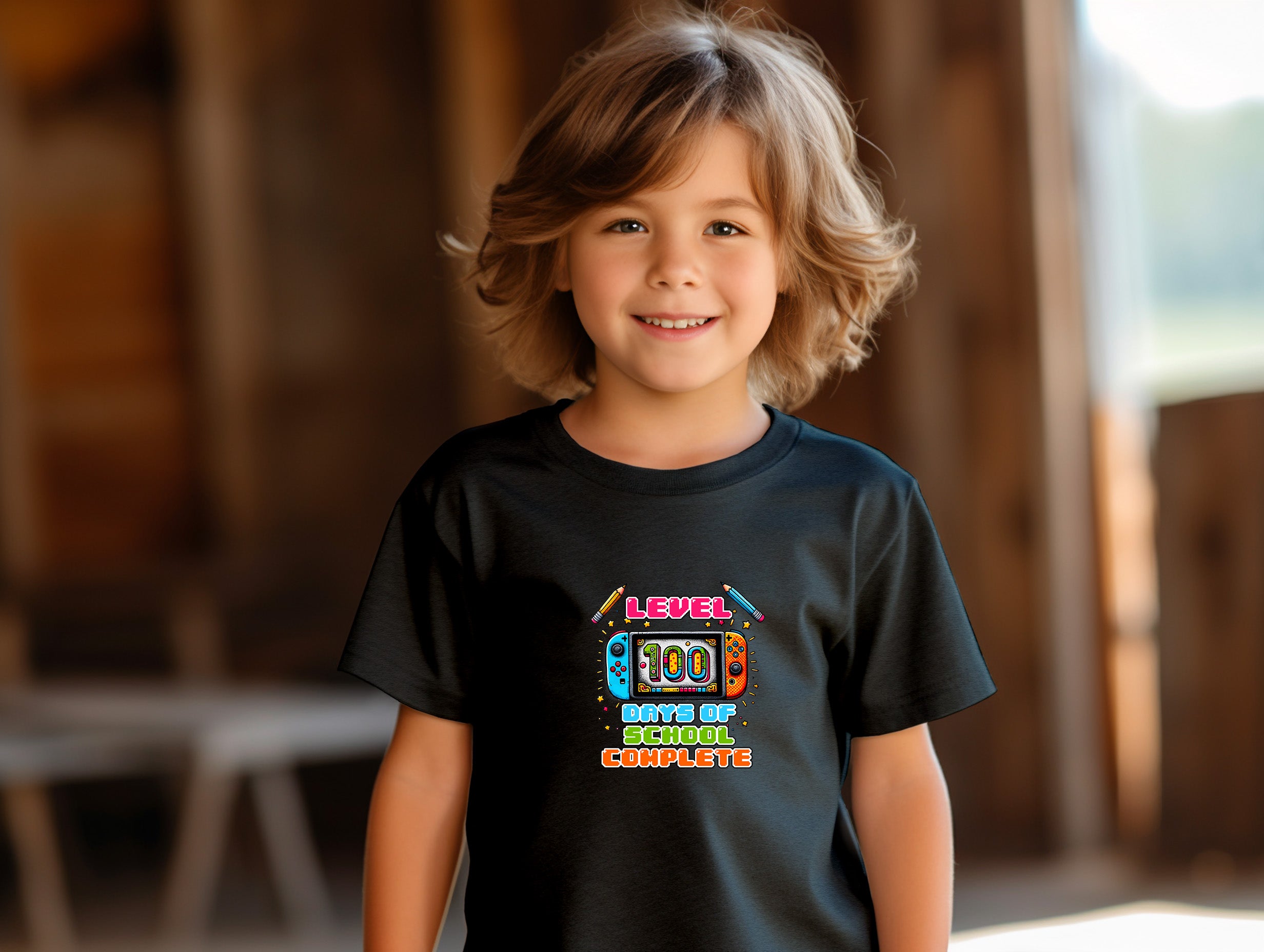 School - 100 Days Of School Level Up - Youth T-Shirt