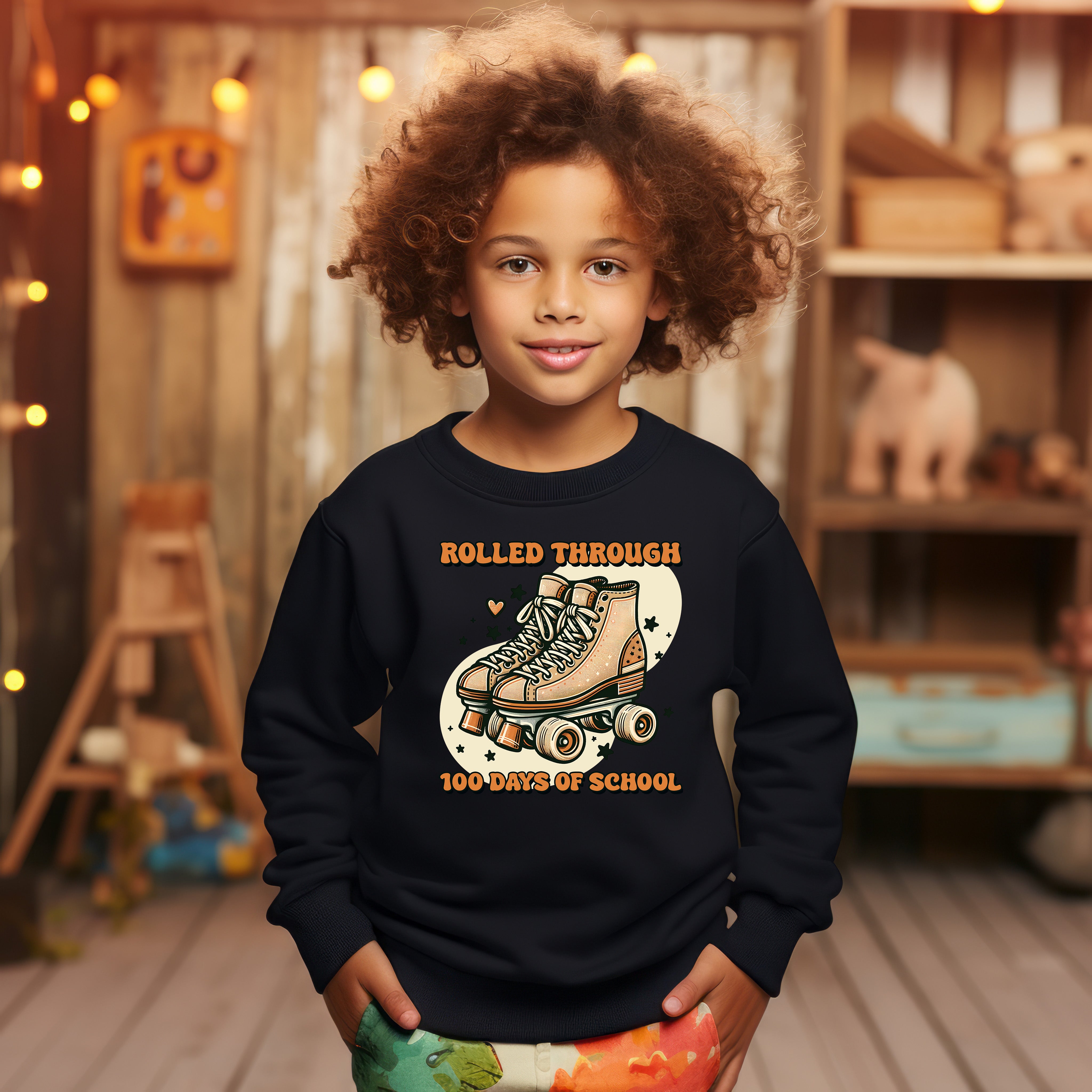 School - Rolled Through 100 Days Of School Youth Crewneck / Hoodie