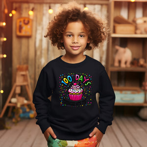 School - 100 Days Of School With Cupcake Youth Crewneck / Hoodie