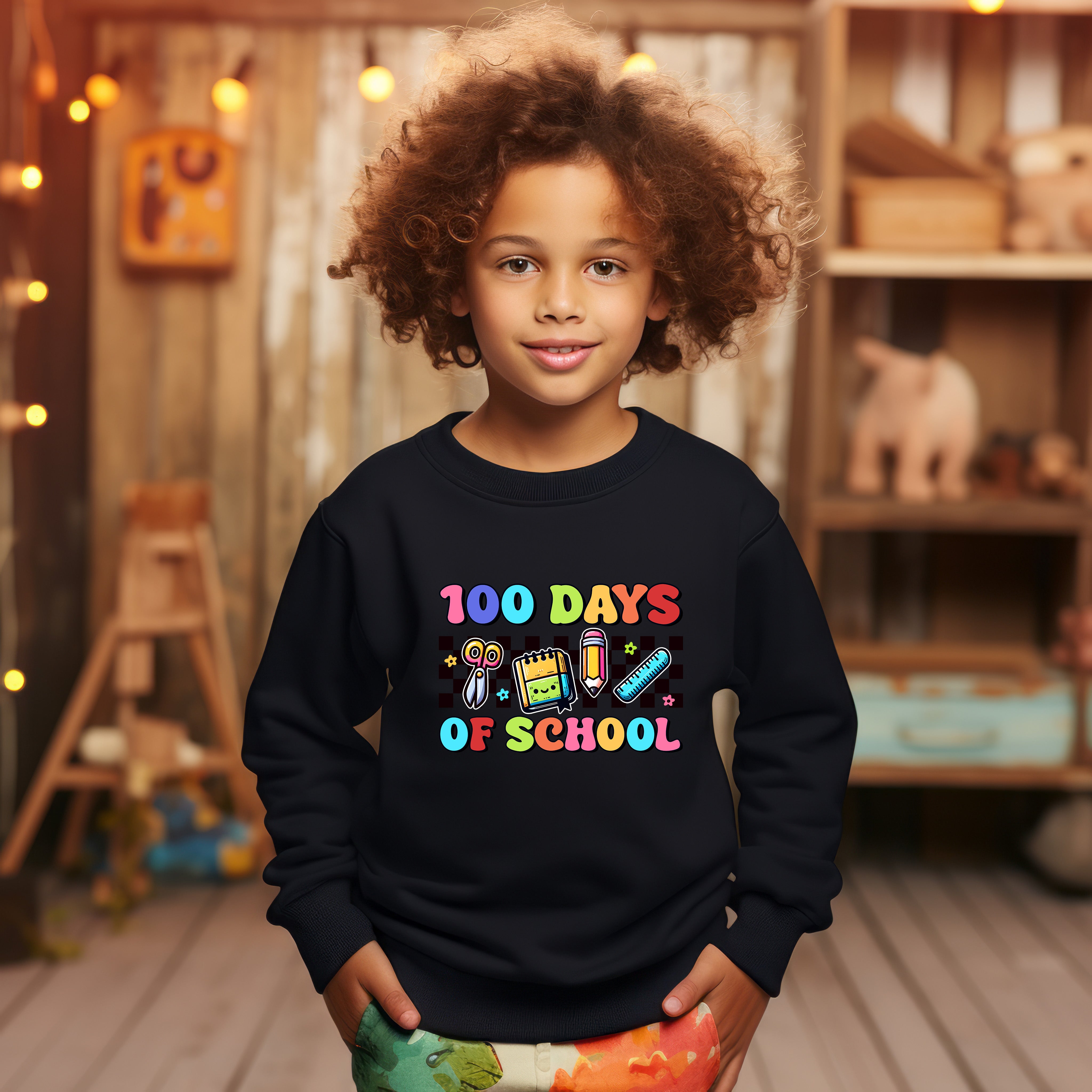 School - 100 Days Of School Youth Crewneck / Hoodie