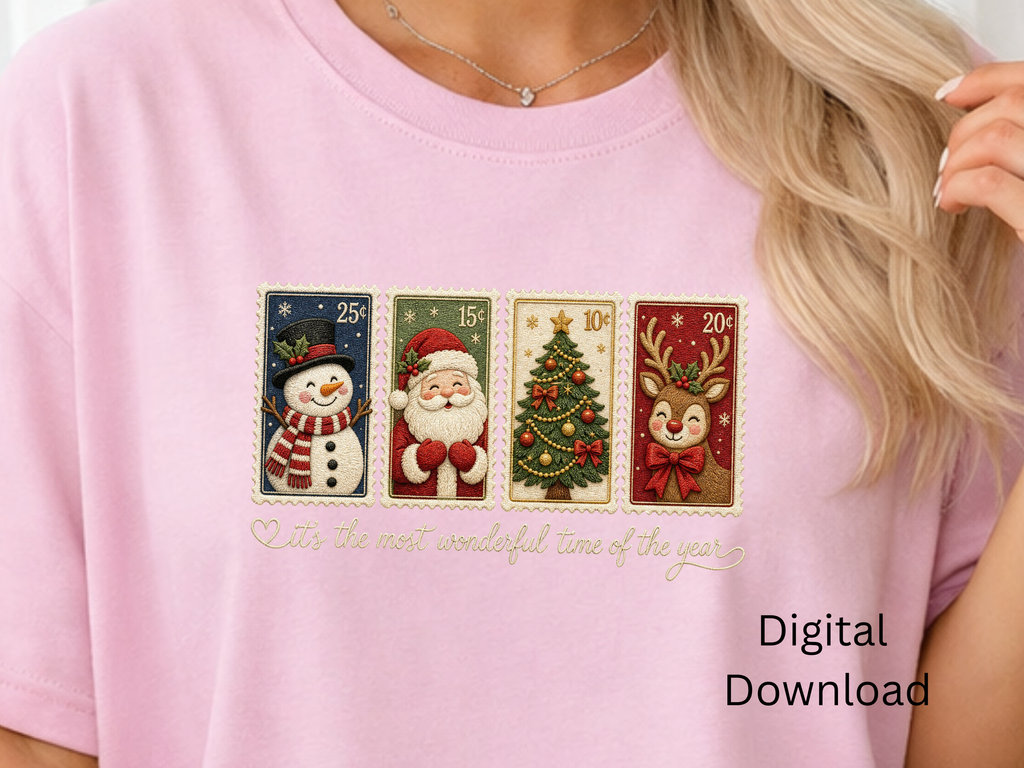 Tangled Up in Christmas Cheer Santa & Snowman - PNG Digital Download
