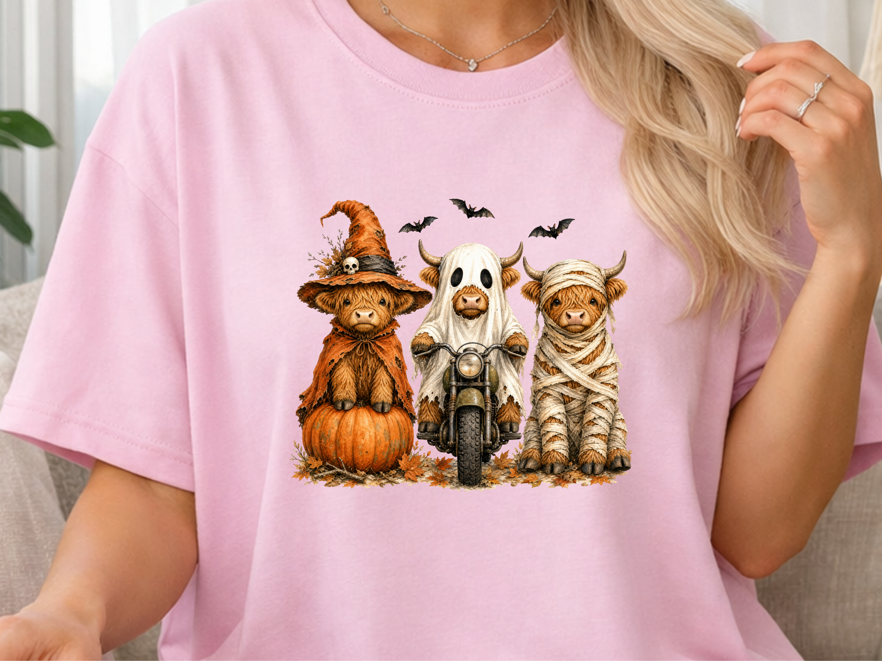 Halloween Highland Cow DTF Transfer - Youth/Adult Direct To Film Transfer