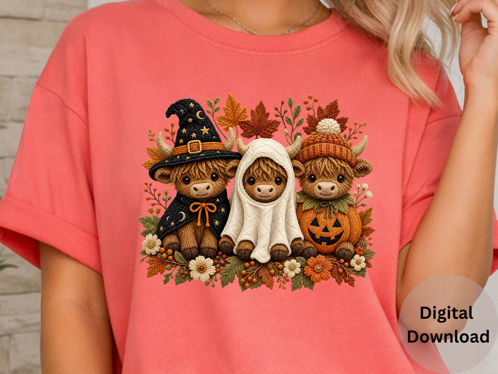 Halloween Highland Cow- PNG Digital Download