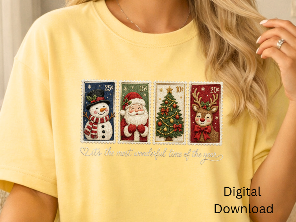Tangled Up in Christmas Cheer Santa & Snowman - PNG Digital Download