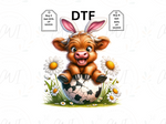 Load image into Gallery viewer, Easter Baby Highland Cow 3 - Direct To Film - DTF Transfer
