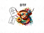 Load image into Gallery viewer, Highland Cow Summer - Direct To Film - DTF Transfer
