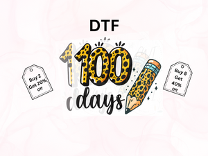 School - 100 Day's With Pencil - DTF Transfer