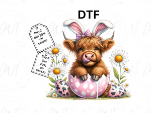 Easter Baby Highland Cow 1 - Direct To Film - DTF Transfer