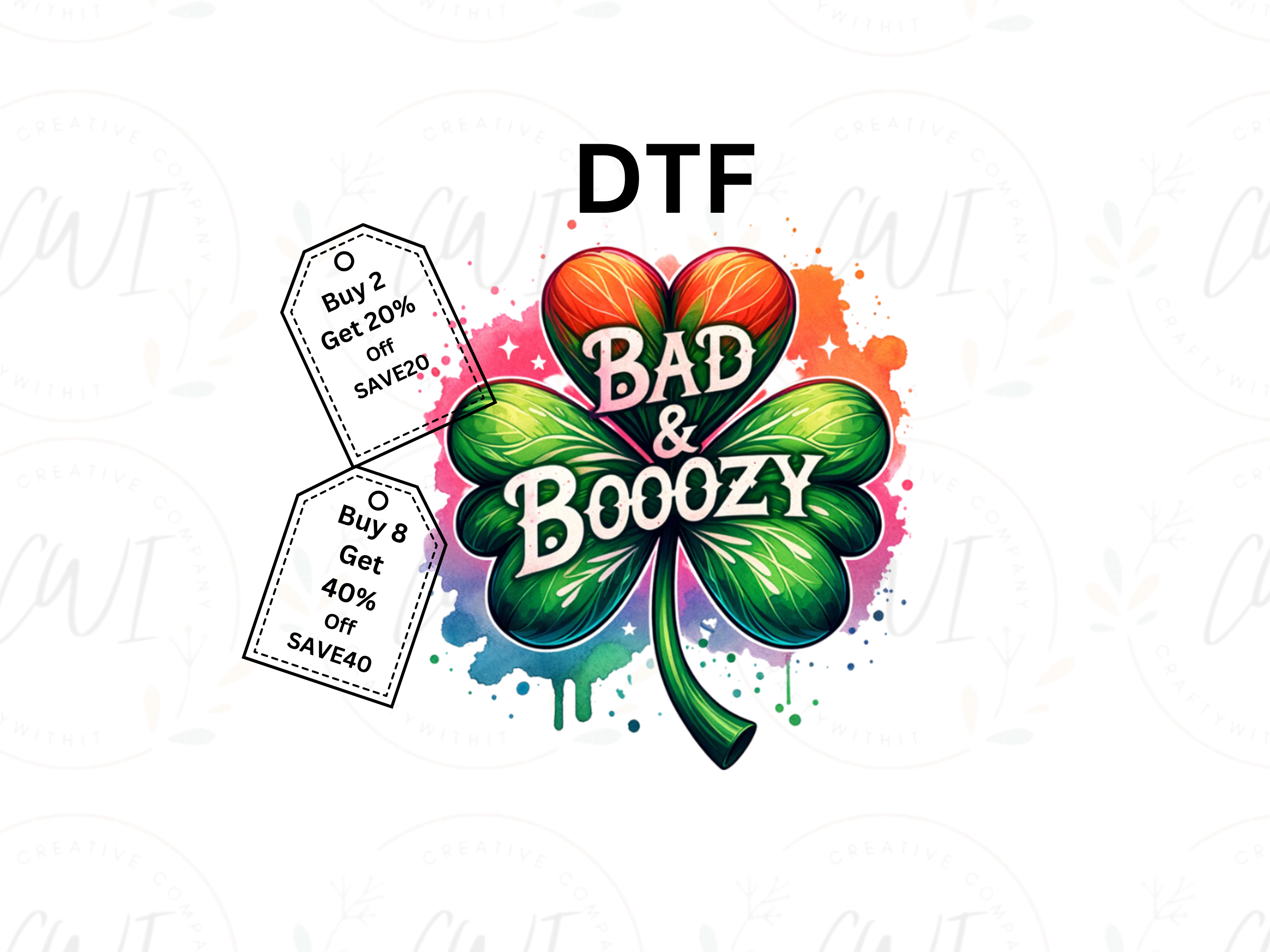 Bad & Boozy 1 - Direct To Film - DTF Transfer