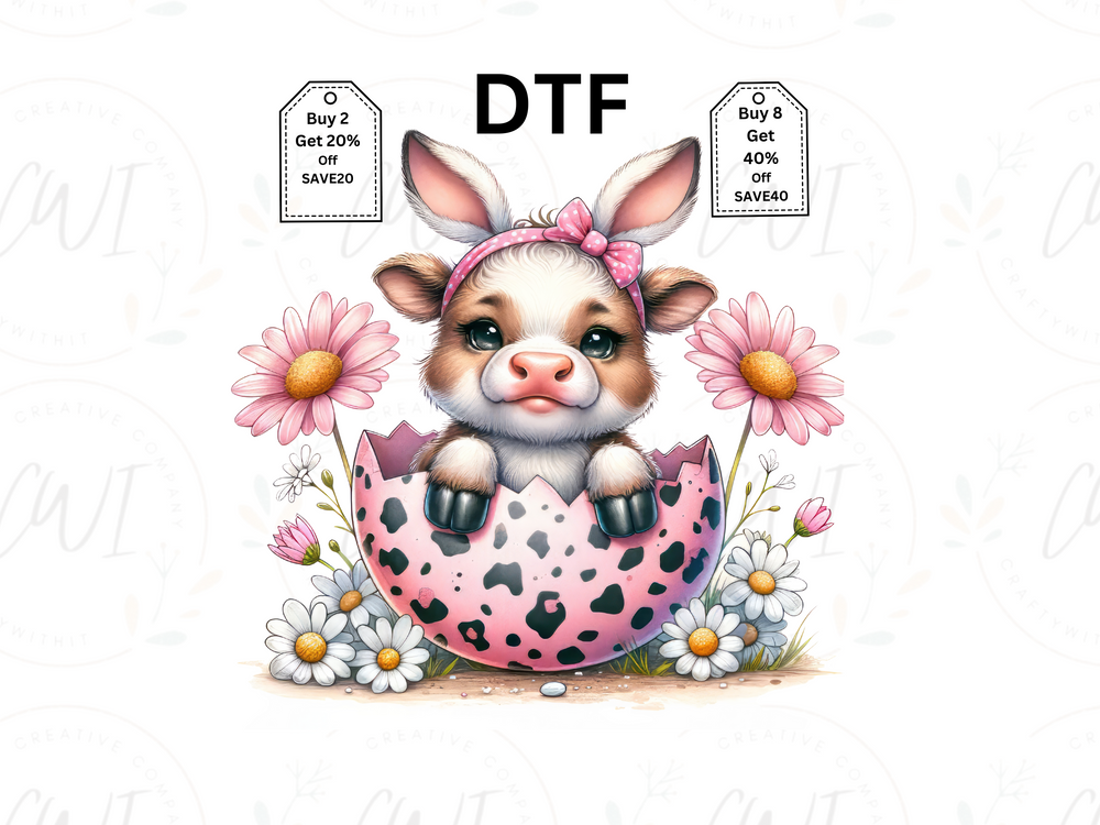 Easter Baby Highland Cow 11 - Direct To Film - DTF Transfer