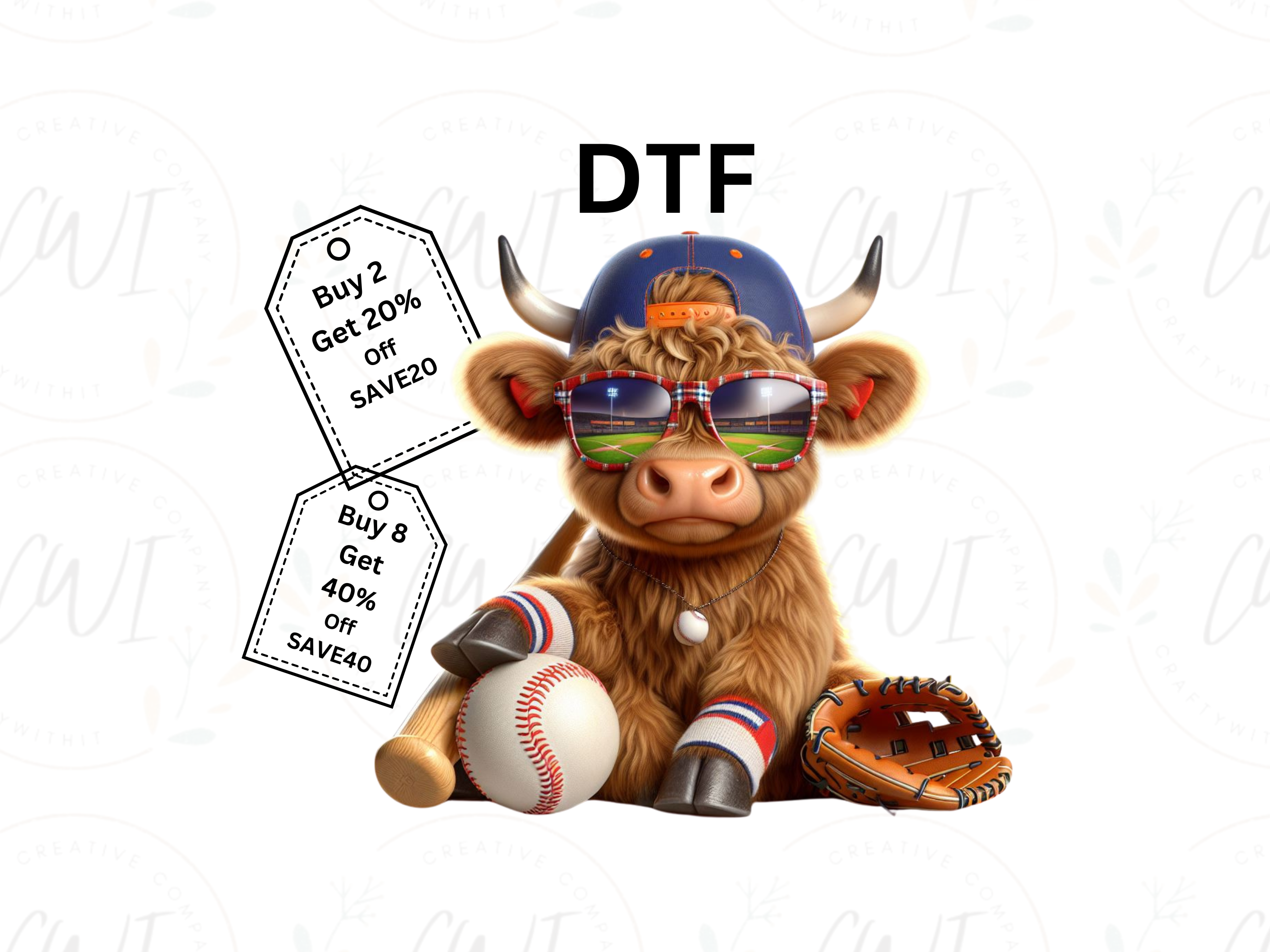 Baby Highland Cow Baseball - Direct To Film - DTF Transfer