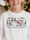 Feeling a Little Frosty Embroidered Youth Crewneck Sweatshirt - Kids Embroidery