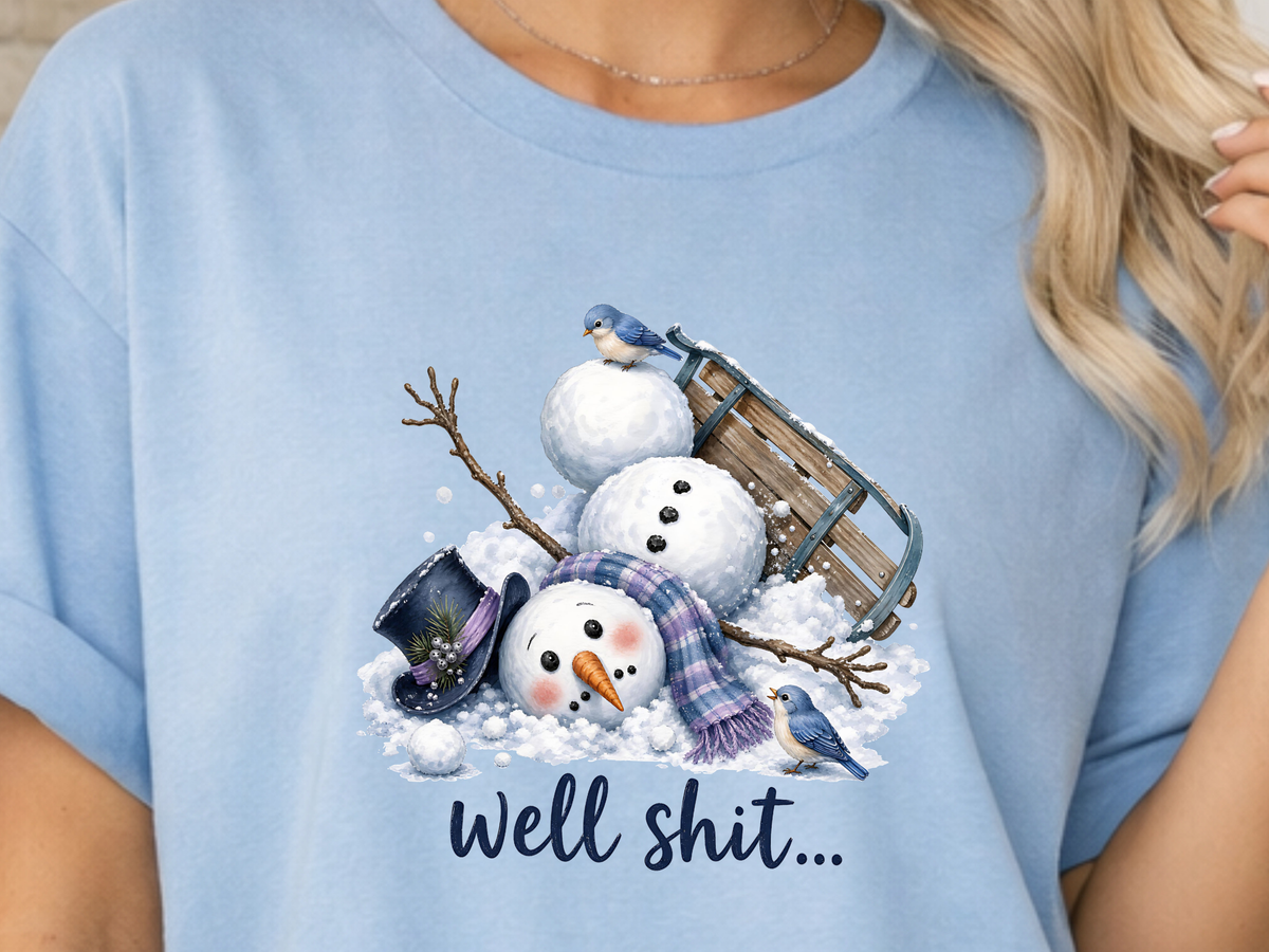 Well Shit Snowman Funny Winter - PNG Digital Download