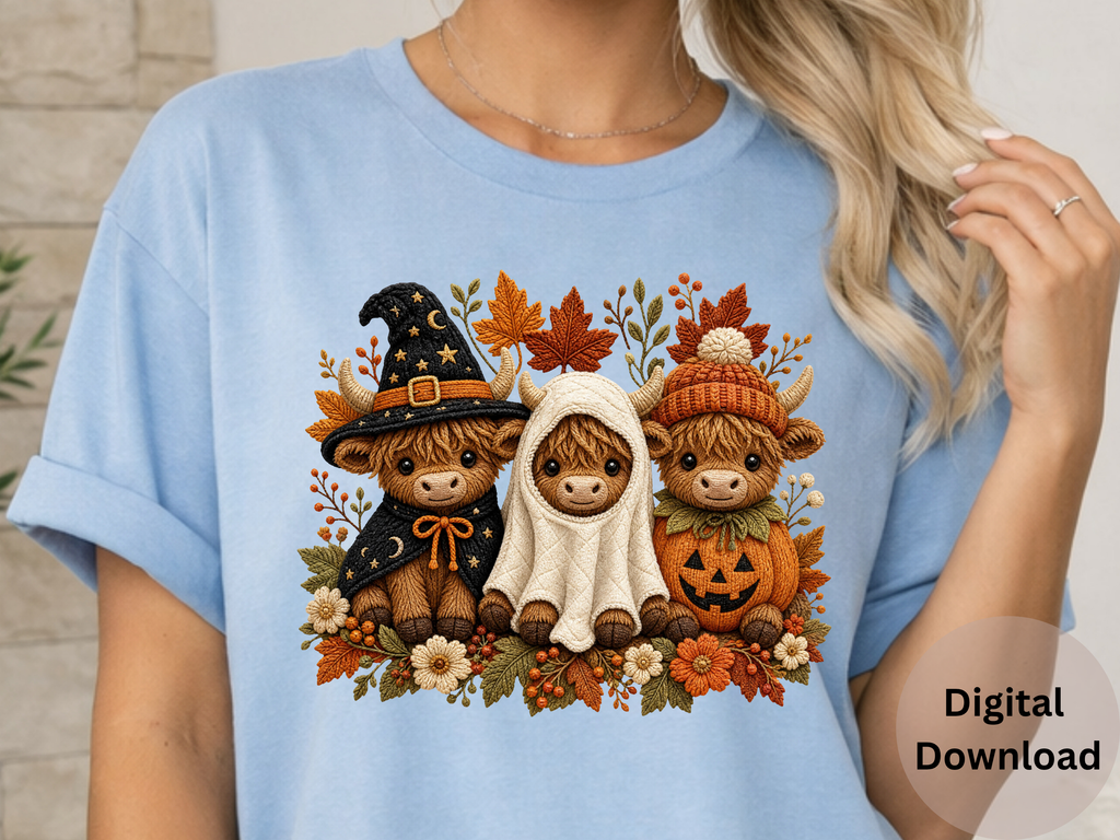 Halloween Highland Cow- PNG Digital Download