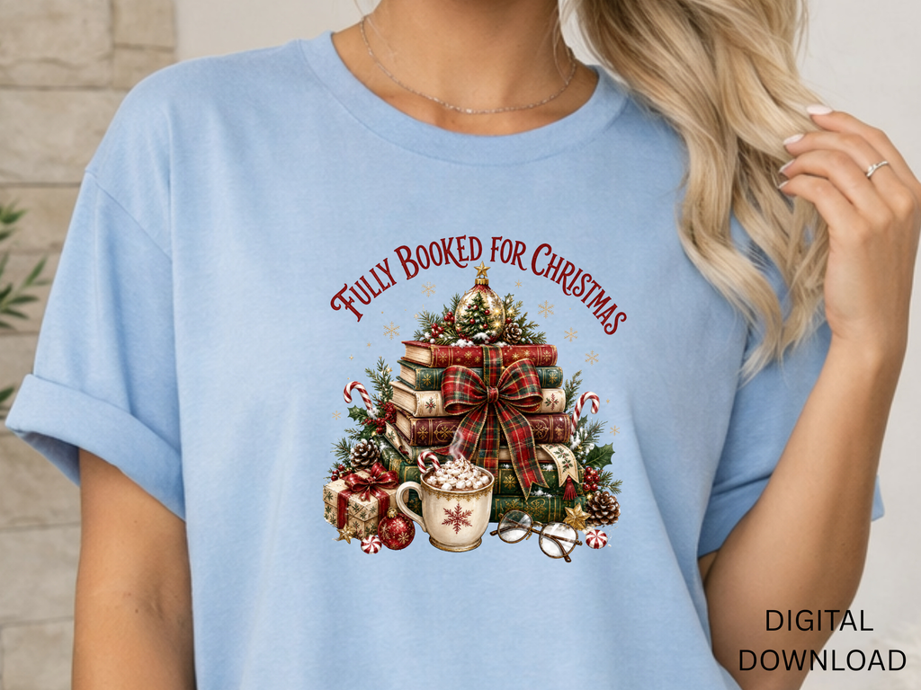 Fully Booked for Christmas Book Lover- PNG Digital Download