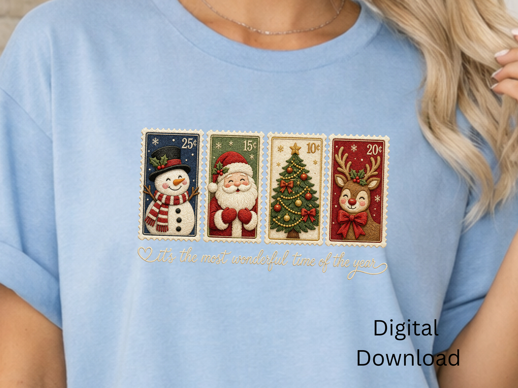 Tangled Up in Christmas Cheer Santa & Snowman - PNG Digital Download