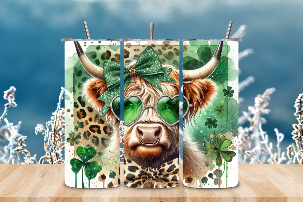 Highland Cow St. Patrick's Day - Tumbler Digital Download