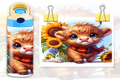Highland Cow Spring 12oz - Kids Sippy Digital Download