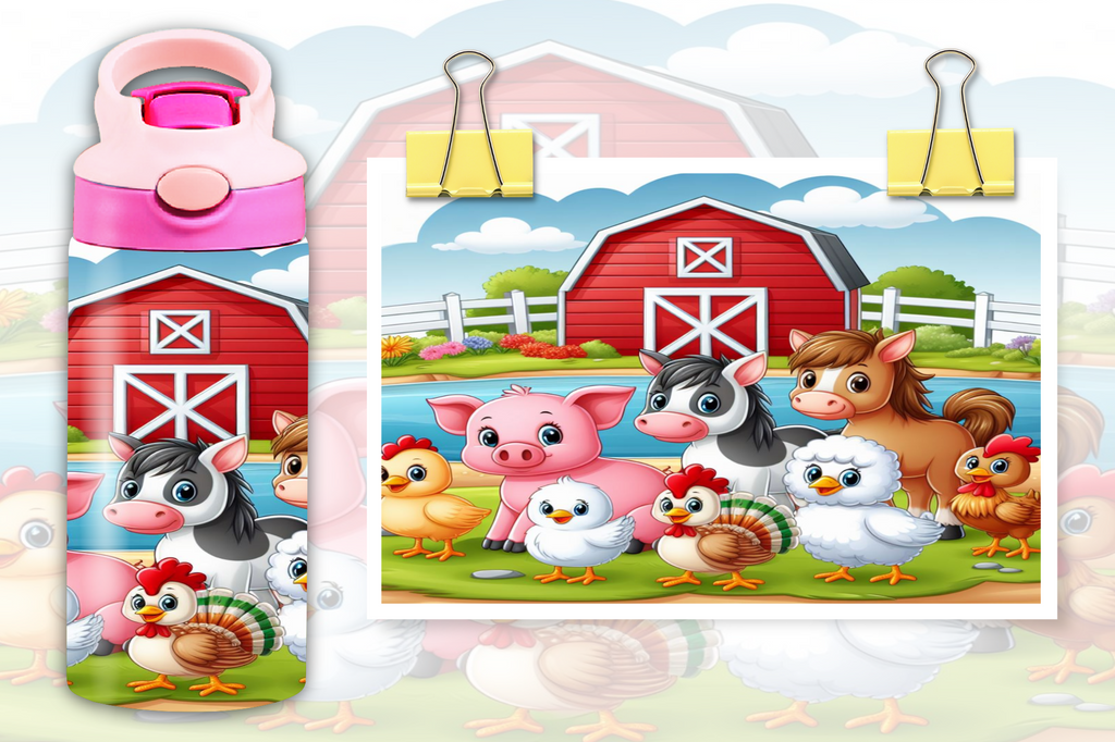 Farm Animals 12oz - Kids Sippy Digital Download