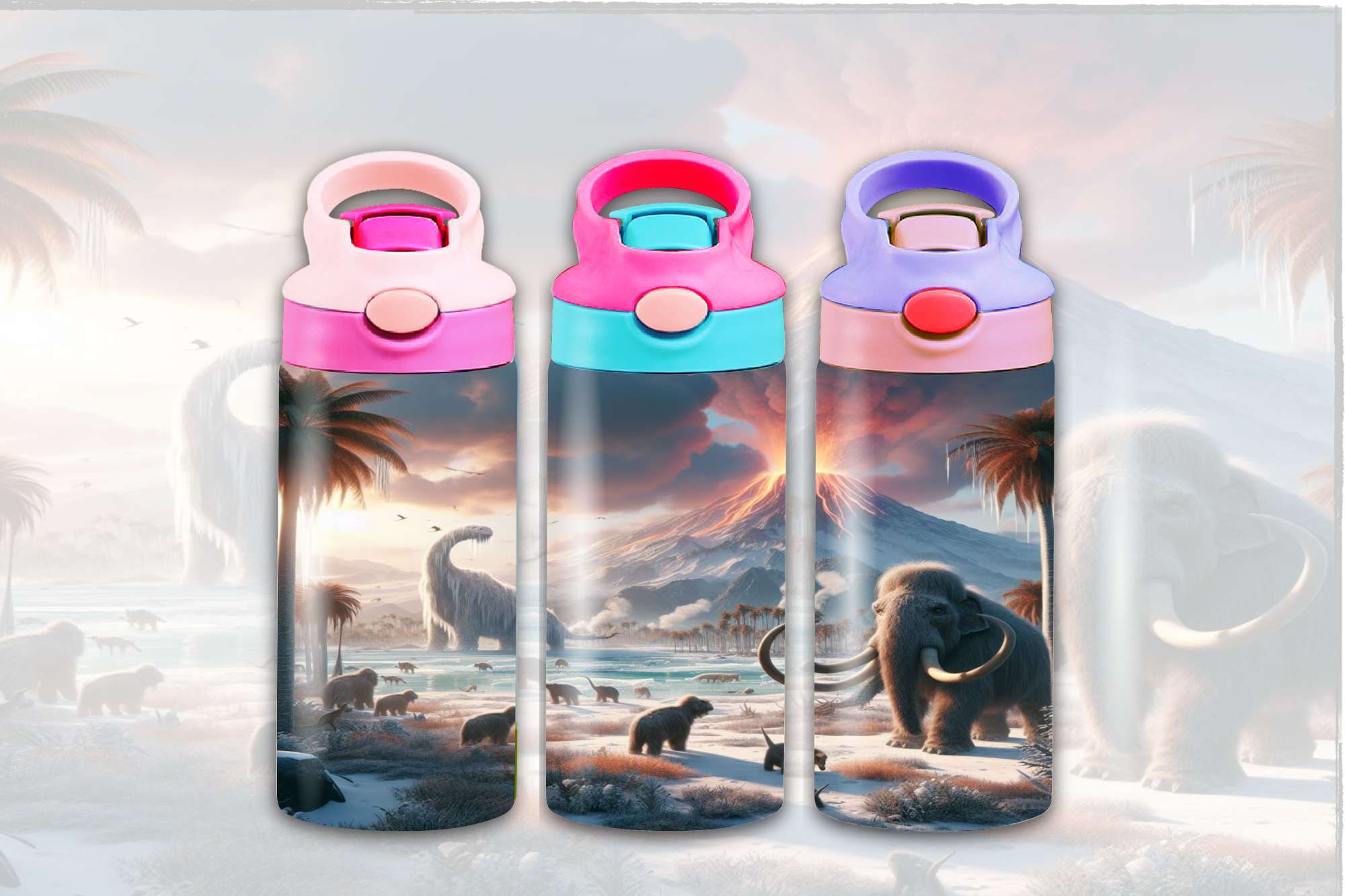 Ice Age Dinosaur's  Kids Flip Top Sippy Cup Design  - Digital Download