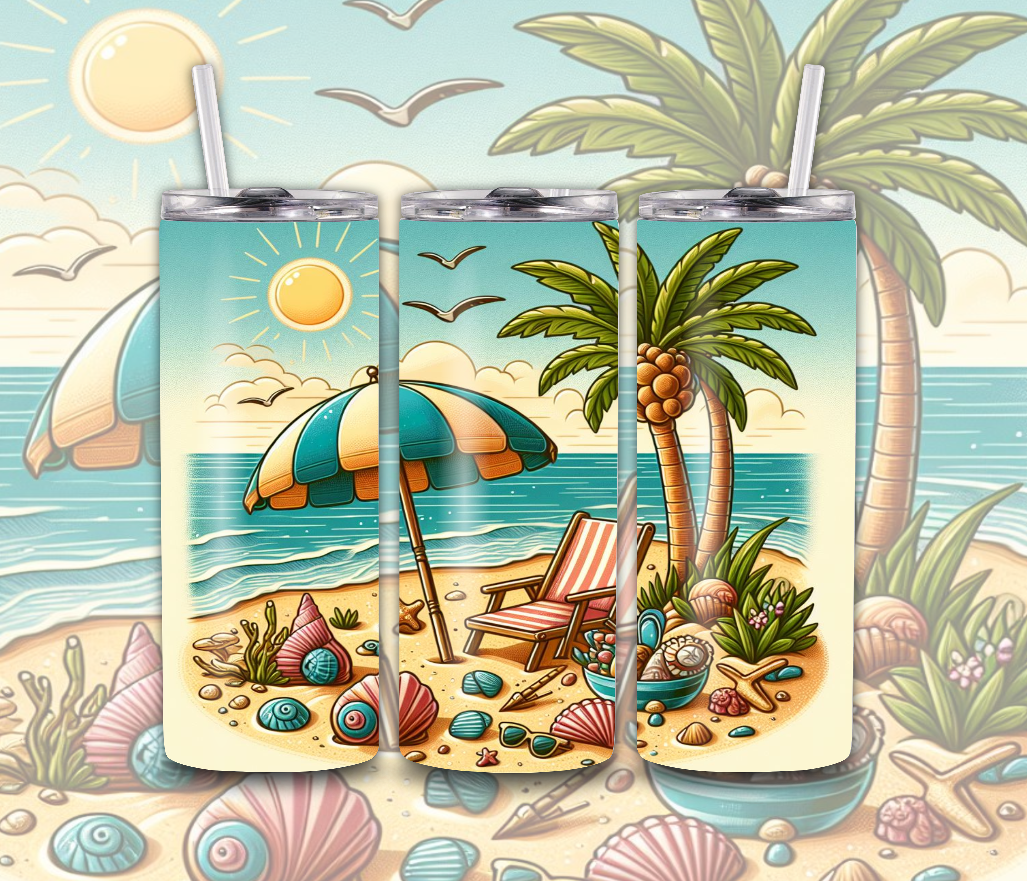 Beach And Palm Trees 3 - Digital Download