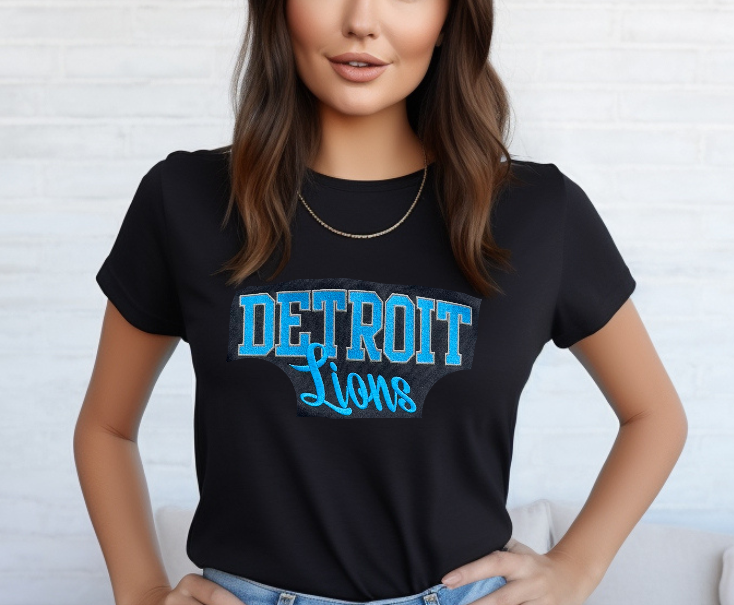 Detroit Lions - T-Shirt Adult Embroidery